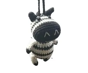 Car hanging charm crochet zebra