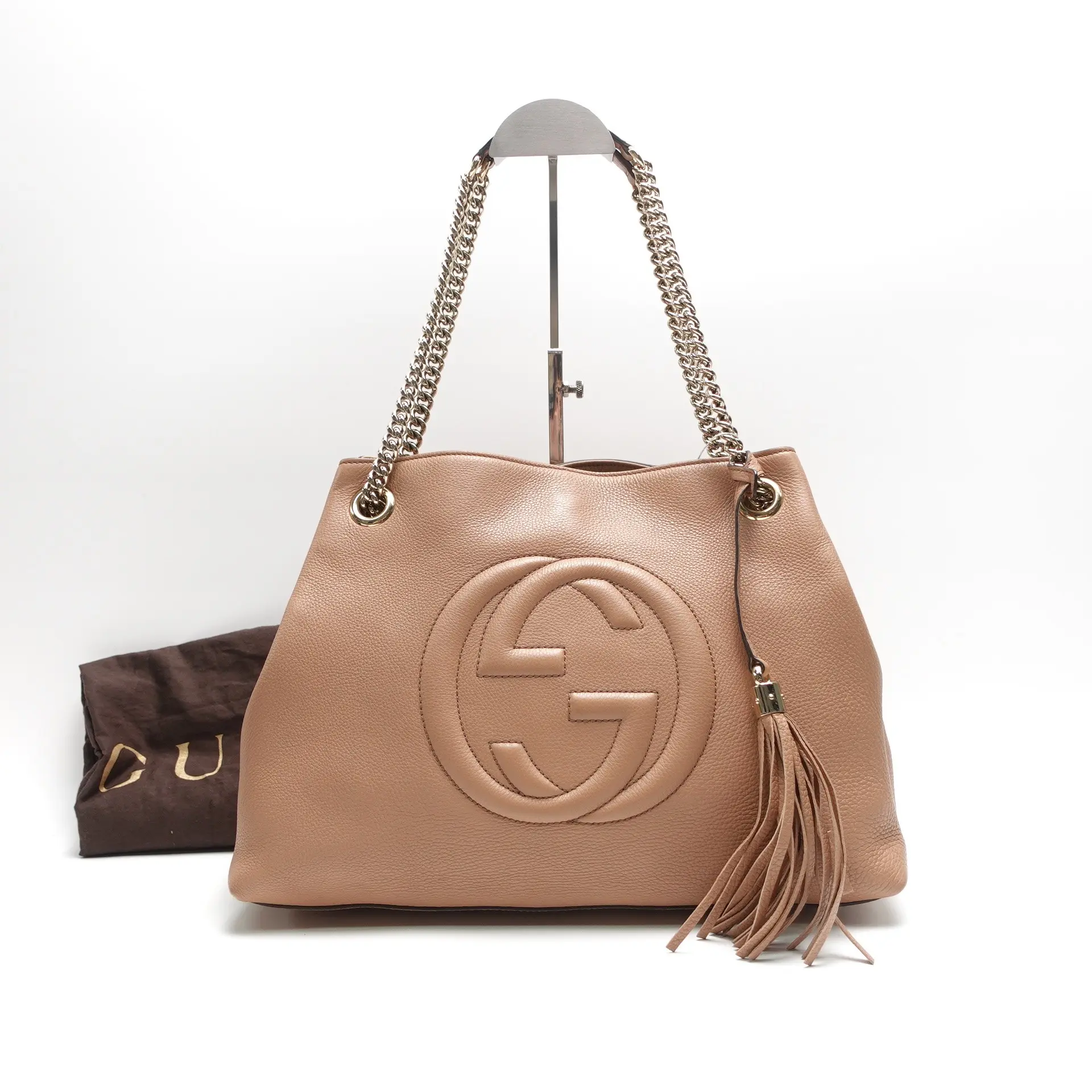 Pre-owned GUCCI Milktea Shoulder Bags SOHO Calfskin Shoulder Bag T10430986