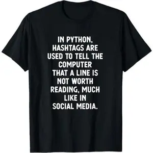 Funny Python Anti-Social Media Computer Programmer T-Shirt