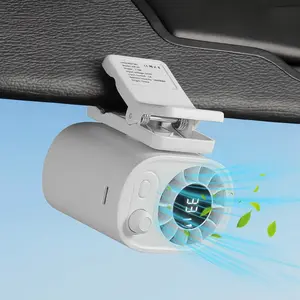 Car Mount Fan with LED Display, 360° Rotation, 100 Speed Settings, USB Rechargeable, Portable Cooling Fan, 1200mah Battery, Gift Idea, Portable Clip Fan