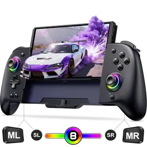 Controllers for  /OLED Controller, Full-Size  Joy-pad for  Handheld Mode,  Accessories  Pro Controller with RGB Light//Turbo/Macro/4  Slot