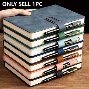 Vintage A5 Leather Binding Notebook, Personalized Soft Cover and Bookmark, Ideal for Business Meetings and University Life, Notebook, Vintage Journal