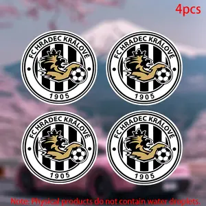 4pcs-FC Hradec Králové Sticker-car stickers for doors, windows, laptops, luggage, furniture and bumpers-durable adhesive vinyl material