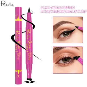 Dual-Head Stamp Eyeliner & Liquid Liner Combo, 2-in-1 Wing Eyeliner Pen with Long-Lasting Vibrant Pigment, Easy One-Step Application for Symmetrical Wings, Ideal for Everyday Makeup, Office Looks, Night Out & Events.