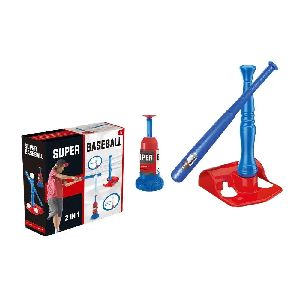 2-in-1 Design Plastic Baseball Bat & Hitting Training Base Set (16pcs, 84x38x74cm) - Unisex Outdoor Parent-Child Fun Gear, Promotes Physical Activity, Portable Children’s Softball Training Toy