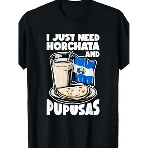 El Salvador Horchata and Pupusas T Shirt Featuring Traditional Cuisine Art