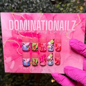 Dominationailz 10Pc Tokyo-Style-Inspo Pressons Easy Application Reusable 3D Art