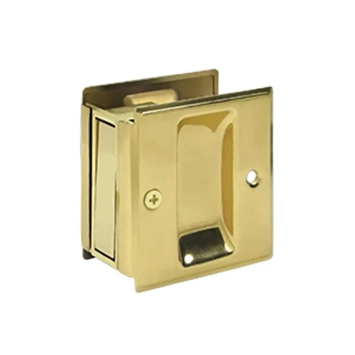 212 MAIN Corrosion-Proof Weather-Proof Bright Brass Passage Pocket Lock, 2.5x2.75 in, 1 Year Finish, Passage Function, with Mounting Hardware & Bolts for Motorcycle Security