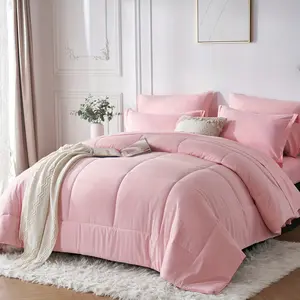 5/7-Piece down Alternative Comforter Suit, Single Bed/Double Bed/Queen Bed/King Bed in a Bag, Soft Microfiber Lightweight Bedding Suit, Suitable for All Seasons