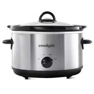Crock-Pot 4.5qt Slow Cooker: Ceramic Stoneware, 3 Settings, Stay-Cool Handles, Dishwasher-Safe Parts