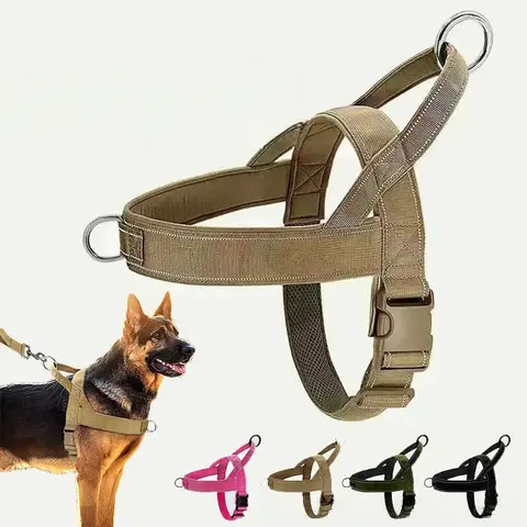 Nylon No-Pull No-Choke Pet Harness - Easy-Fit Full Adjustable Straps, Chafe-Free Vest for German Shepherd, Golden Retriever, Border Collie Walking, Training - Lightweight Pet Supplies