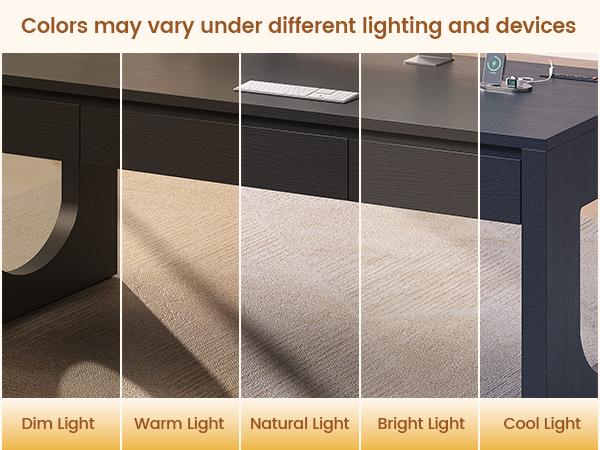 SEDETA 55 Inch Modern Office Desk with 3 Drawers Executive Desk with U-Shaped Legs Wood Computer Desk with Power Outlet Home Office Desks with Relief Texture SEDETA 55 Inch Modern Office Desk with 3 Drawers Executive Desk with U-Shaped Legs Wood Computer Desk with Power Outlet Home Office Desks with Relief Texture