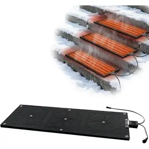OEBLD Heated Snow Melting Mats for Outdoor Steps 10”X30”, 3in/h Melt Speed Mat for Stairs, Anti Slip Safety Self-Regulating Heating Ice Melt Mat, Durable & Waterproof for Winter(Without Plug)