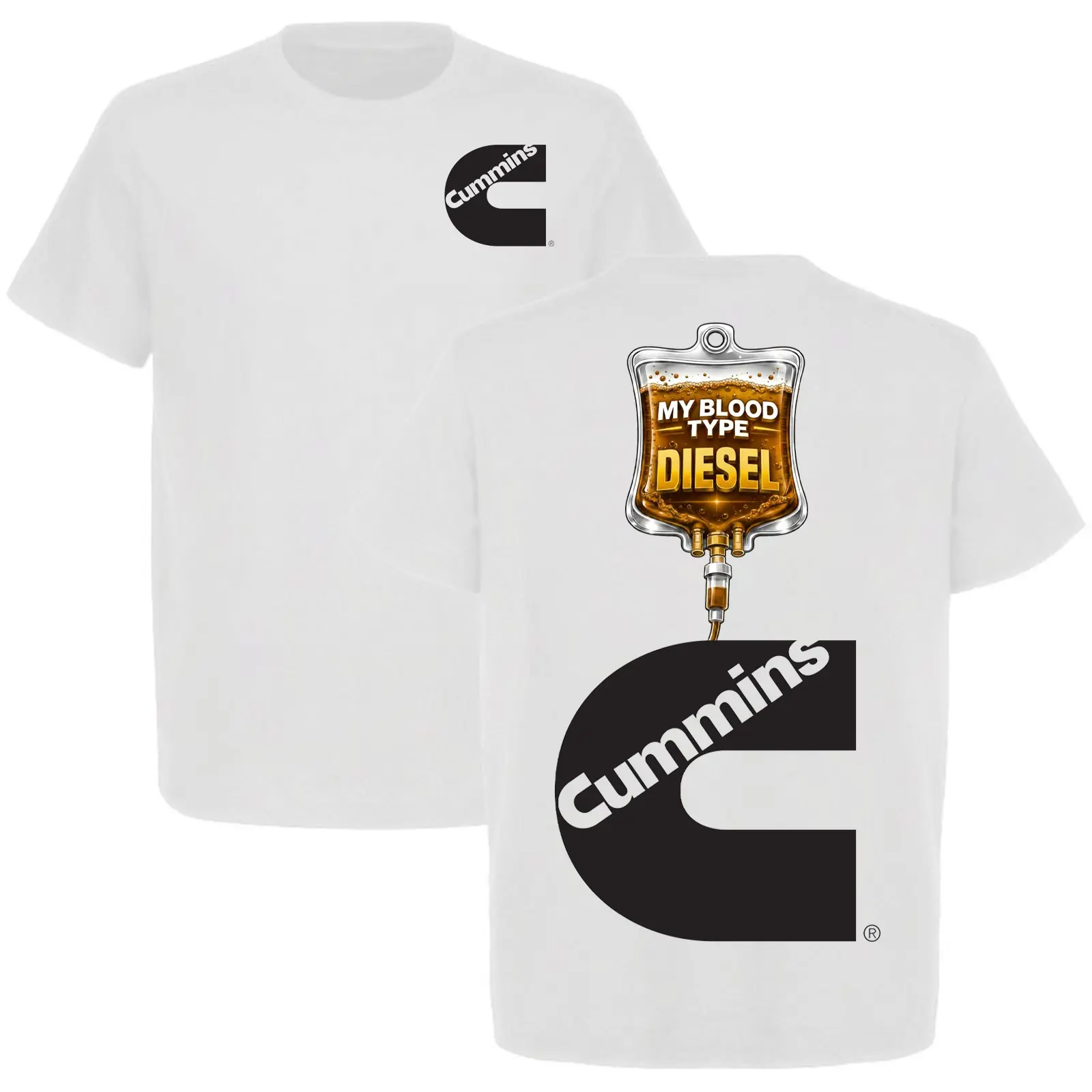 Cummins Diesel T-Shirt My Blood Type Diesel Graphic Tee Cummins Truck Lover Shirt Turbo Diesel Fan Gift Unisex