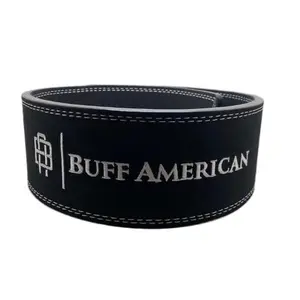 BUFF AMERICAN 10MM Lever Belt - Black, USAPL, USPA, IPL, IPF Approved, Adjustable Lever Buckle Attachment, Height 4 Inches, Thickness 0.394 Inches