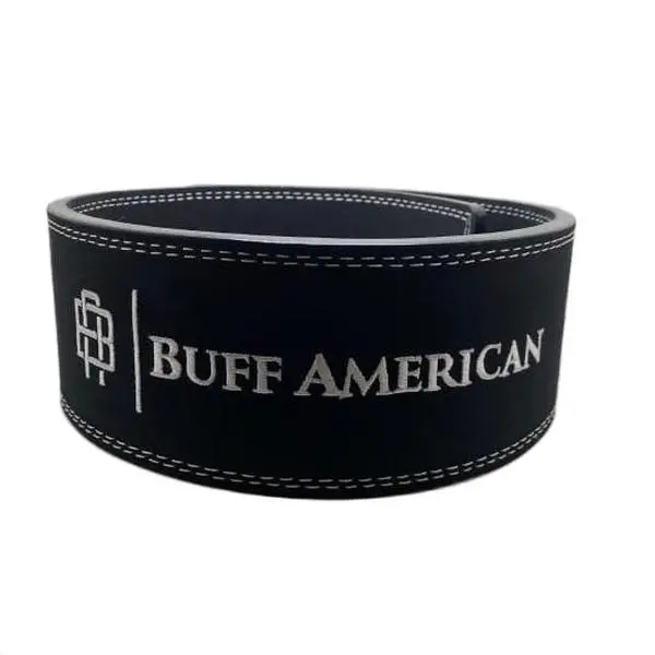 BUFF AMERICAN 10MM Lever Belt - Black, USAPL, USPA, IPL, IPF Approved, Adjustable Lever Buckle Attachment, Height 4 Inches, Thickness 0.394 Inches