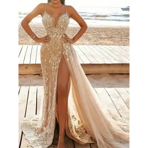 Women's Elegant Strapless Formal gown - Beige/Neutral color long evening dress, Slim Fit Prom, Wedding, Party Dress - Machine Washable Luxury Formal Attire, Formal Dresses, Event Wear, Vneck Design, Sleek Silhouette Fabric Polyester ballgown wedding dress