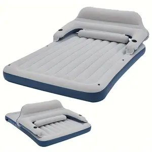 Queen Size Inflatable Air Mattress Sofa Bed for Camping with Adjustable Back Sofa (No Air Pump)