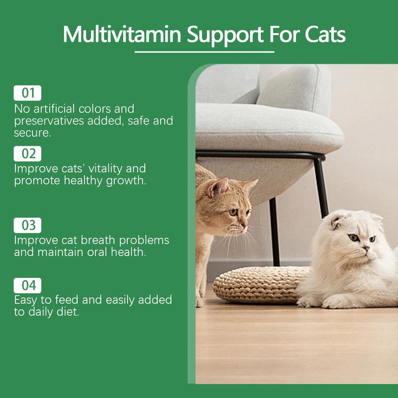 Pet cat multivitamin tablets - Cat vitamin and mineral nutritional supplementlitter pellets, spray, litter tray, litter box, removal