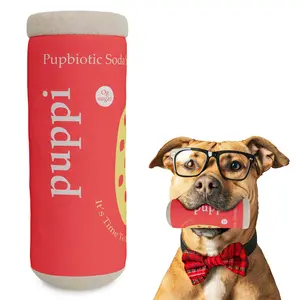 Parody Soda Can Dog Toy with Squeaker - Funny Puppy and Dog Toys for Small, Medium and Large Dogs