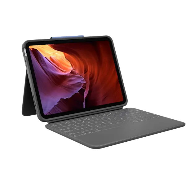 Logitech Rugged Folio Keyboard Case for iPad (10th gen & A16) with Smart Connector and Durable Spill-Proof Keyboard