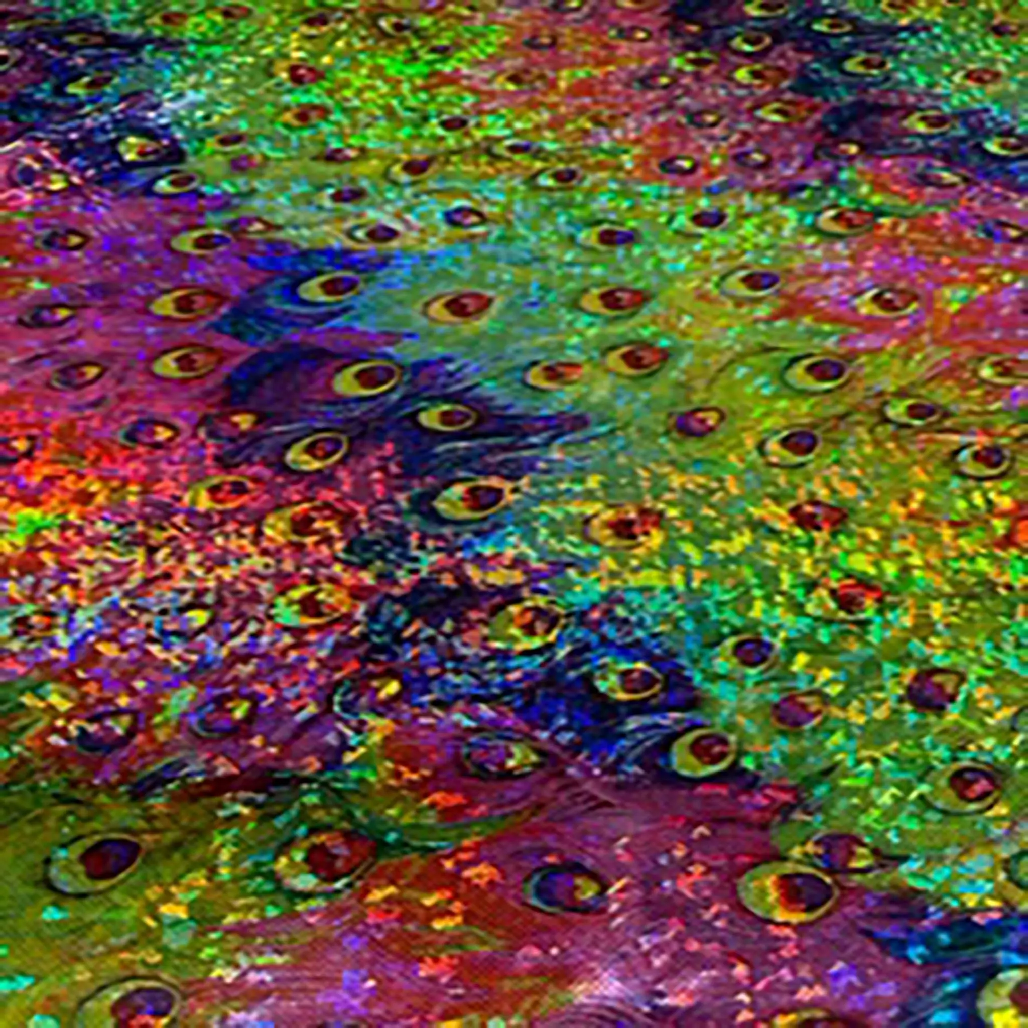 Vibrant Hologram Peacock Digital Print 4-Way Stretch Poly Spandex Fabric by the yd - Cosplay Fabric | Spandex Palace