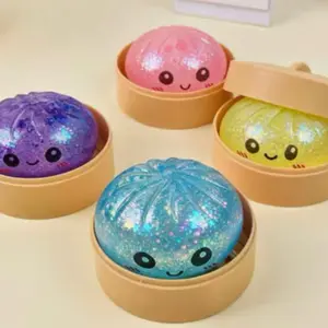 1 Random Color Glitter Squishy Big Dumpling Fidget Toy for Stress Relief Fun & Engaging Easy to Hold Versatile On-the-Go Use Ideal for All  (8.5cm x5.5cm)