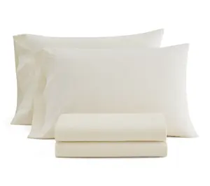 Martha Stewart Stripe White/Buttercup Cotton Twin Sheet Set
