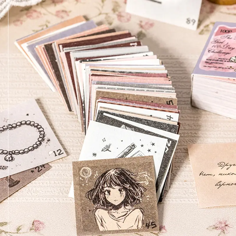 100 Pcs Elegant Girl Diary Stickers Set, Art Stickers, DIY Sticker Paper, DIY Handmade Journal Decorative Accessories, Perfect for Scrapbooking & Creative Projects, Sticker Cards, Craft Kits, Crafting Kit, Scrapbook Accessory, Scrapbook Materials