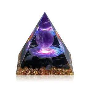 Orgone Pyramid, 1 Count Positive Energy Pyramid, Home Decor, Orgonite Pyramid for Home Desk Office Table Ornament