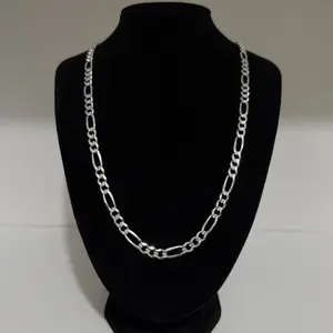 Cadena Fígaro 6mm x 26 pulgadas de Plata 925 Méx sólida