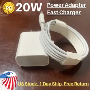 For iPhone 13 12 11 Pro Max X PD Fast Wall Charger 20W USB-C Power Adapter Cable
