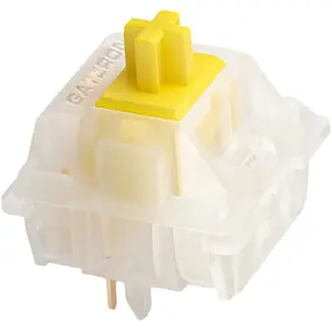 GATERON KS-3X1 Milky Yellow Pro V2 Pre-lubed 5 Pin 50gf LED RGB Linear Switches for MX Mechanical Keyboard