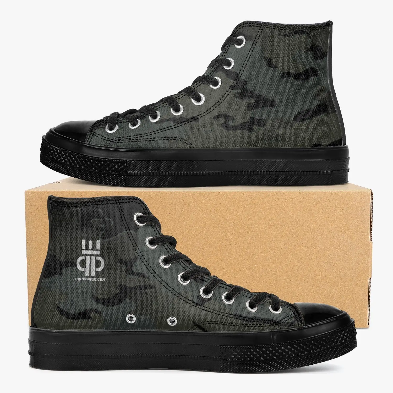 Equippage BJMC New High-Top Canvas Shoes - Black Equippage BJMC New High-Top Canvas Shoes - Black