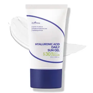 ISNTREE Hyaluronic Acid Daily Sun Gel SPF 30 PA+++ 50ml, No White Cast, Moisturizing Sunscreen, Korean Skincare Broad