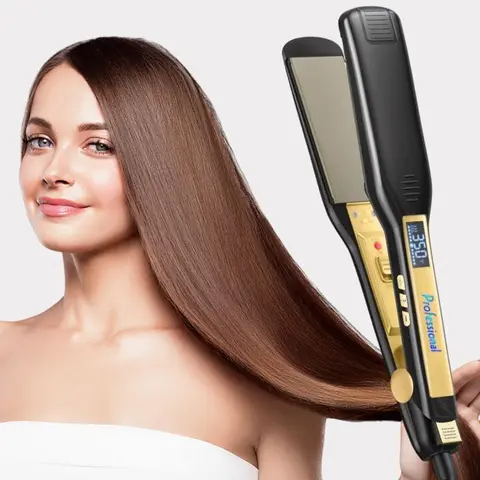 Professional Hair Straightener, LCD Display Hair Straightening Iron, Hair Styling Tool for Home & Salon, Titanium Flat Iron, Smooth Hair Styling, Straightens Hair