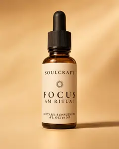 FOCUS AM Ritual - Essential Daily Wellness - 3 Ingredients - Organic, Kosher, Non-GMO - 1 fl oz