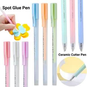 12 Pack Quick Drying Colored Spot Glue Pen And 3Pcs Ceramic Cutter Pen,New Quick DryRoller for Scrapbooking, Handmade Stationery, Craft Supplies,Easy Control, Precision