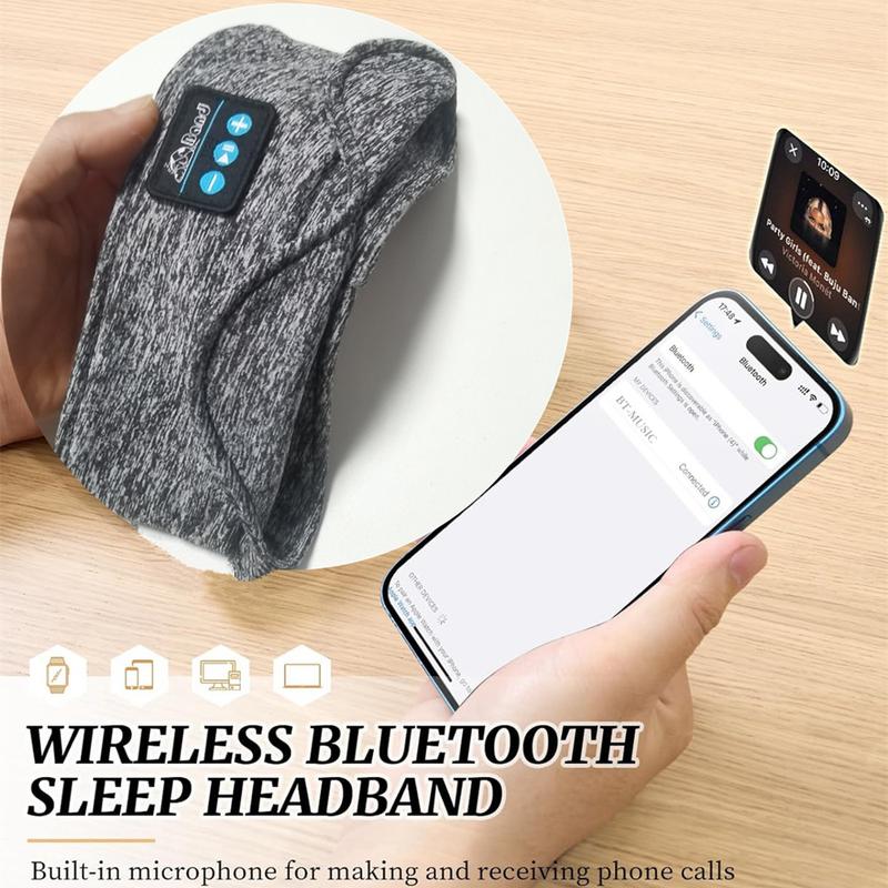 New Foldable Wireless Bluetooth Sleeping Headphones with Eye Mask for Side Sleeper Sports, for Work and School - Best Gift for Women Audio Charging