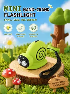 Cute Snail Hand Crank Flashlight Mini Portable Pocket Light for Kids & Outdoor