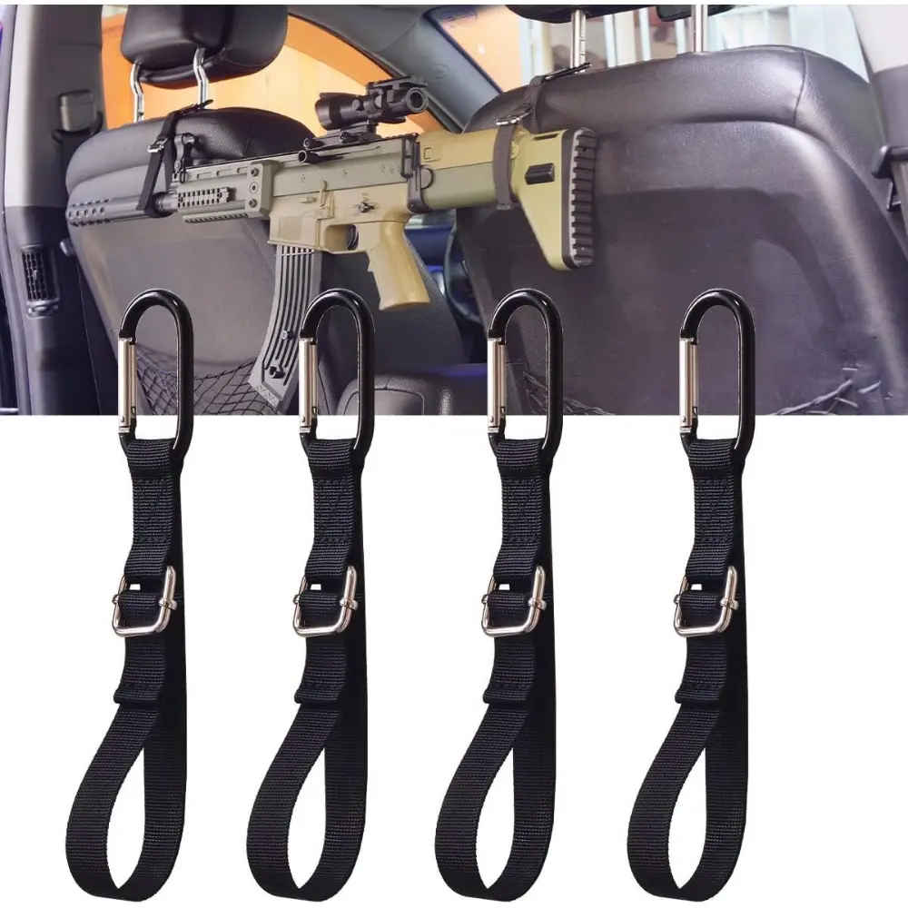 4-Pack Creative Truck Gun Rack - Adjustable Automotive Headrest Gun Holder for Rifle, Shotgun, Car Stowing & Tidying Seat Back Organizer