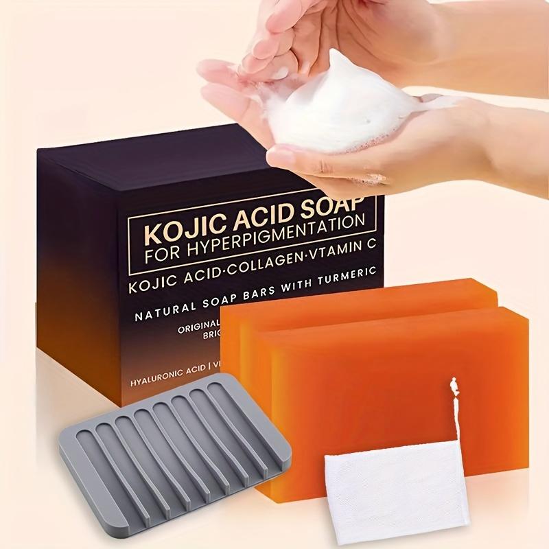 5PACK ETXYOC Kojic Acid For Hyperpigmentation Soap Bars With Vitamin C, Retinol, Collagen, Turmeric, Vitamin E, Shea Butter, Castile Olive Oil (5 Pack)