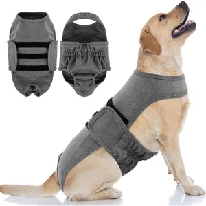 PUMYPOREITY Dog Diaper with Suspender, Escape-Proof Anti-Harassment Garment for Heat Cycle, Incontinence, Puppy Training, Senior Dog, L, Grey