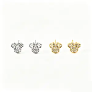 Disney Mickey and Minnie Earrings 2 Pairs Iconic Characters Playful Accessories for Various Styles and Events
