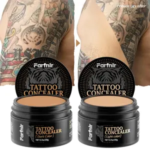 Tattoo concealer, available in dark and light colors, is super waterproof and can be used to cover blemishes and tattoos.