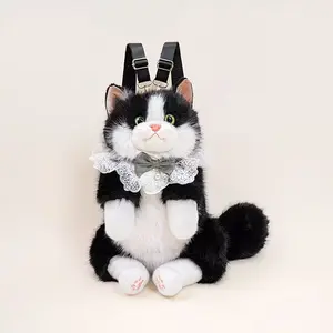Plush cat toy, small cat doll, backpack, birthday gift, new year gift for girls and girlfriends.
