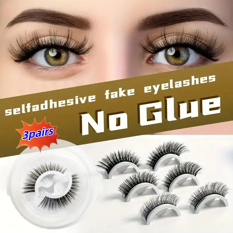Reusable Natural Fluffy False Eyelashes Set, Fake Lashes, Fashion Eyelashes, Lightweight Odorless Self-Adhesive Lashes, Multiple Lengths (6-15mm), Perfect for Beginners, Beginner Friendly Lashes, Feline Lash Look, Cosmetic Eyelashes