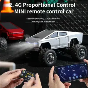 Tesla Pickup Remote Control Off-Road Vehicle, 1:64 Scale, High-End Alloy Plastic Anti-Drop Design, USB Rechargeable, Kids Holiday Gift