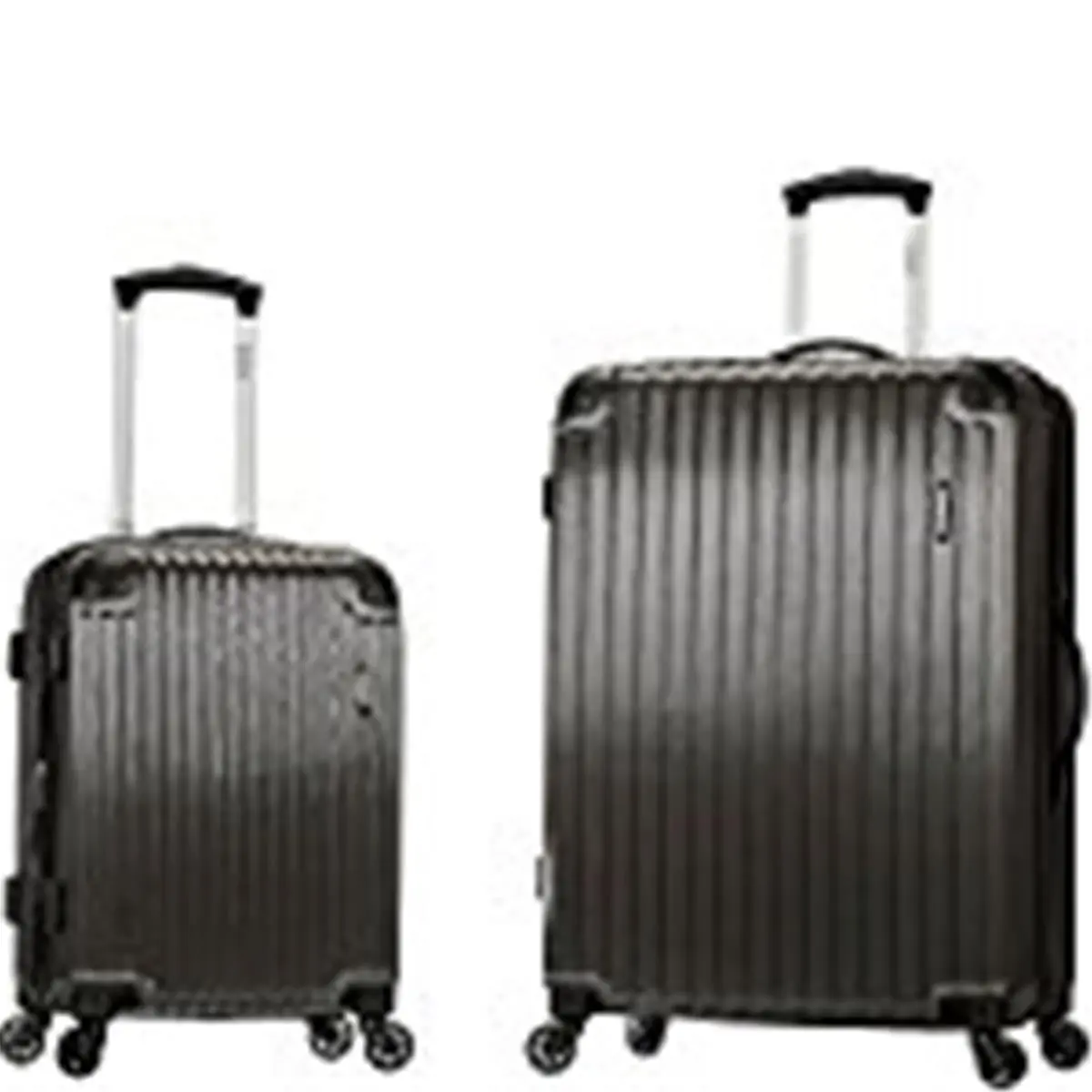 Rockland 2-Piece Modern Polycarbonate Hardshell Luggage Set with Spinner Wheels, Expandable & Portable for Travel, 20" & 28", Grey, Push Button, International Travel, All-In-One Expandable Luggage Sets