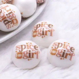 20mm "Spice Girl" Print Chunky Acrylic Bubblegum Beads